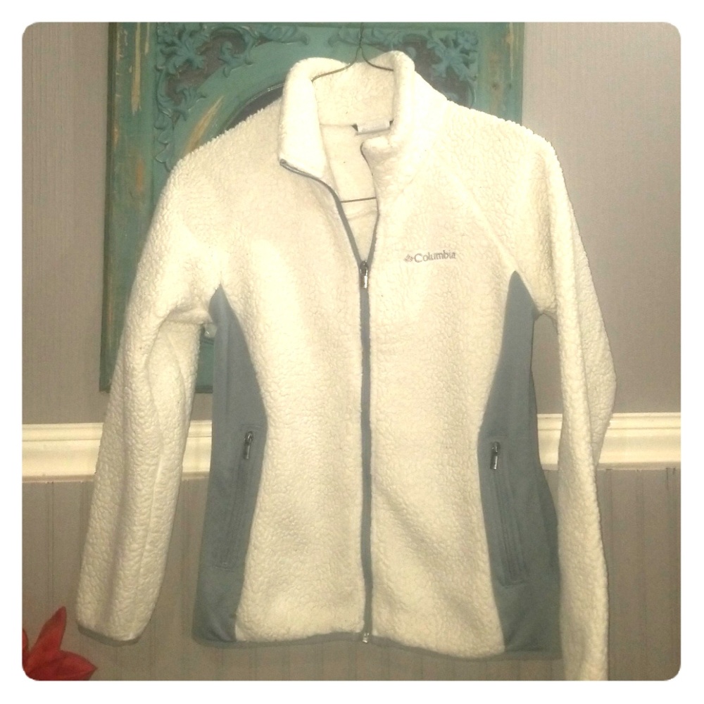 Columbia White Fleece Jacket